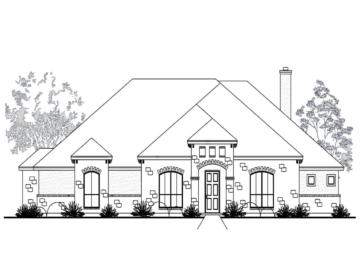 Newman Floor Plan Elevation A in Belle Oaks, Bulverde | Sitterle Homes
