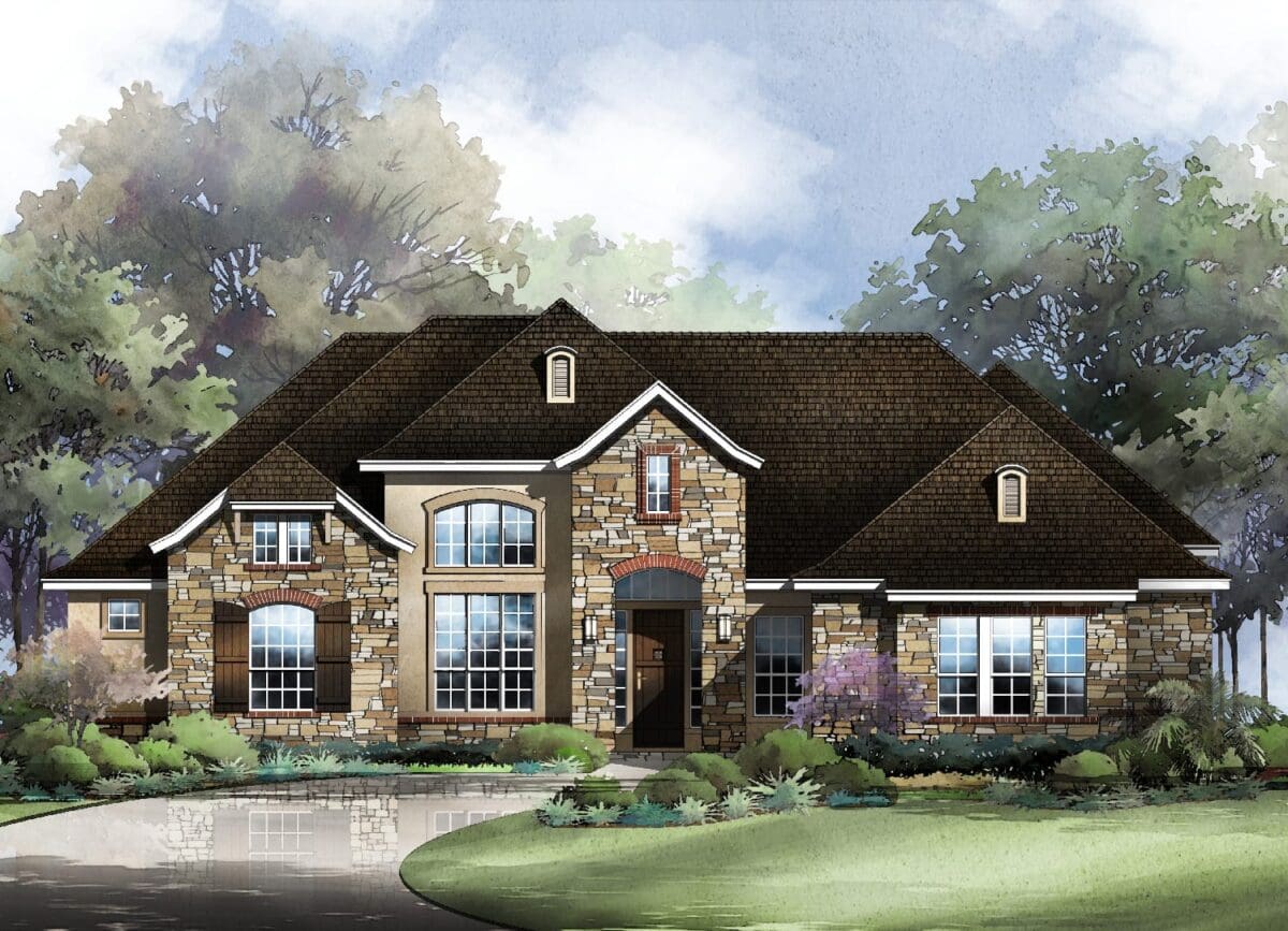 Cheyenne Floor Plan in Belle Oaks, Bulverde | Sitterle Homes Elevation C