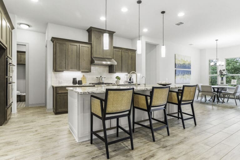 Gourmet kitchen in Ashlyn home at Belle Oaks, Bulverde TX