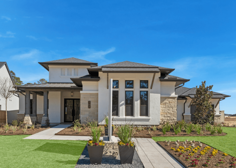 new construction homes magnolia exterior front elevation in Magnolia