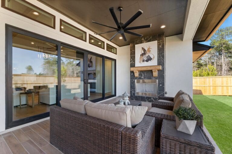 new construction homes magnolia covered patio and outdoor