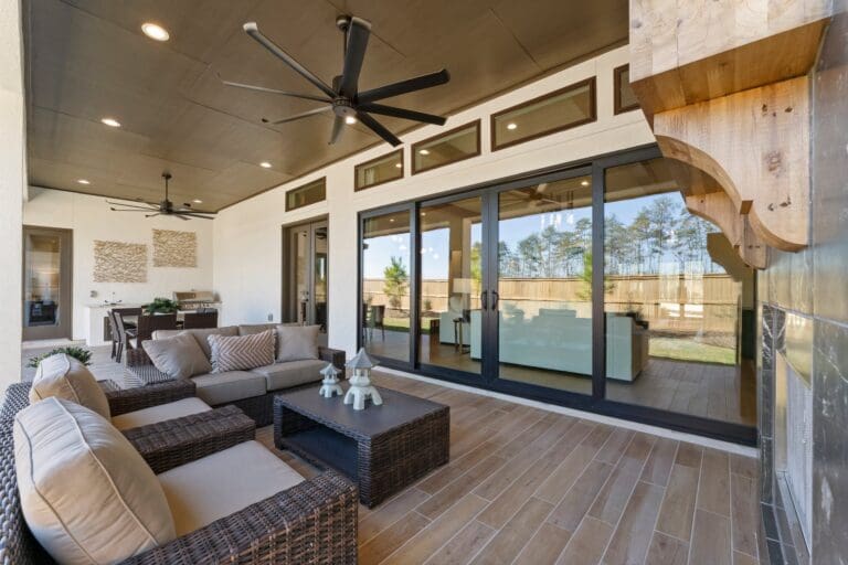 new construction homes magnolia covered patio and outdoor