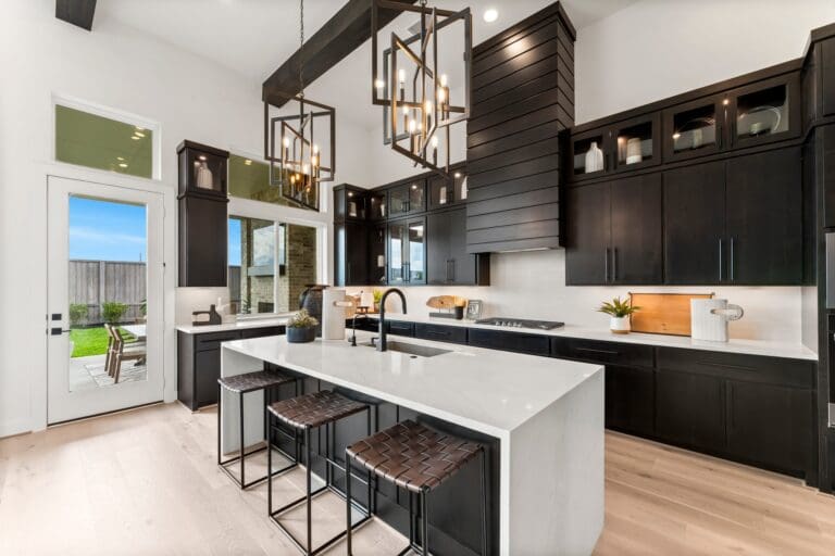 new build homes grand prairie modern kitchen with island