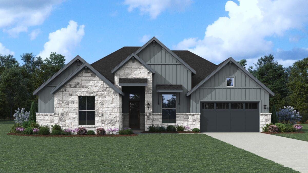 Memphis Floor Plan Elevation C, Fulshear Lake 70's, Fulshear | Sitterle Homes
